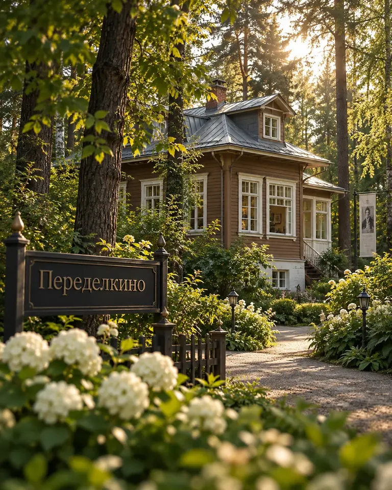 Исторический дом среди деревьев в Переделкино